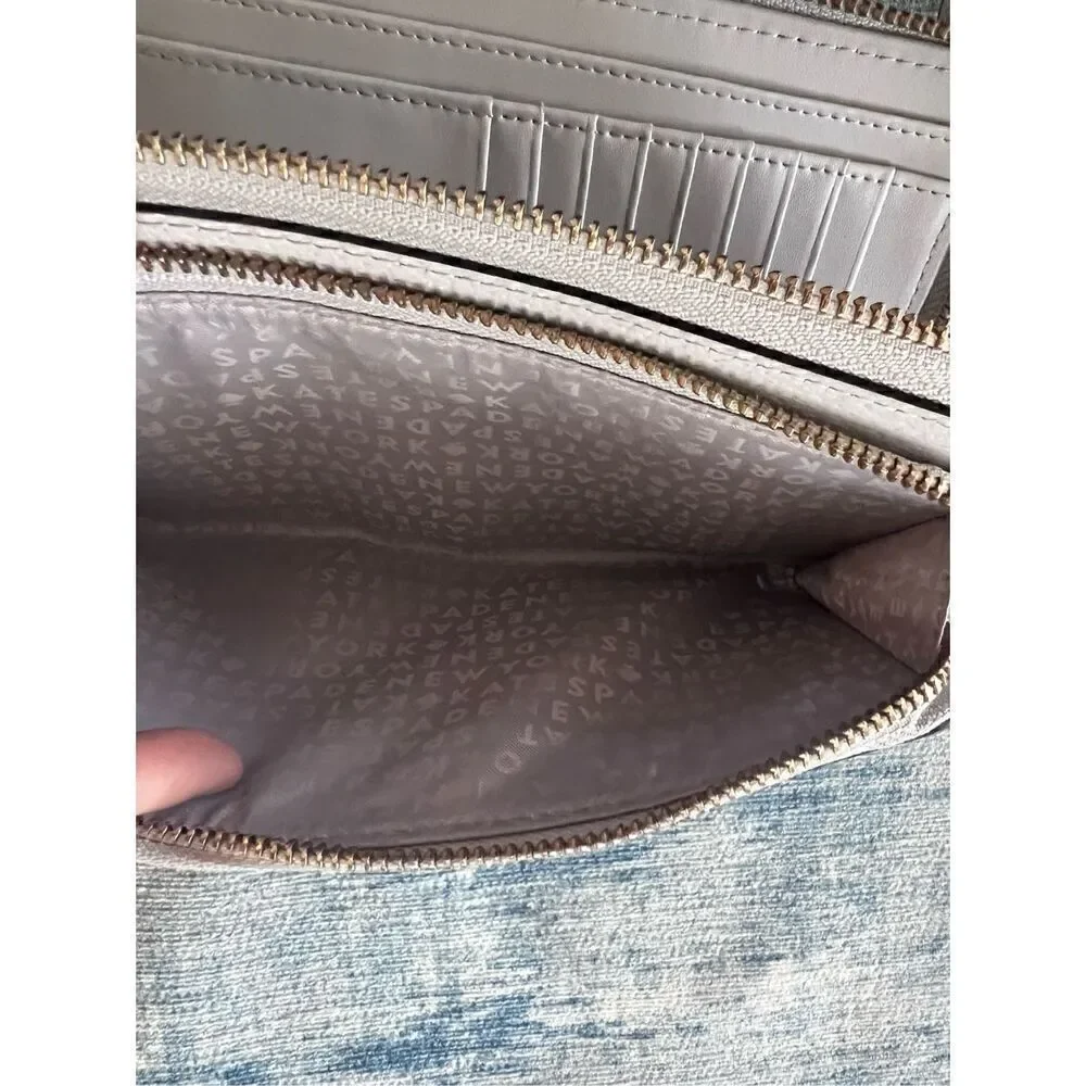 Kate Spade Gray Grove Street Anita Clutch Wristlet Wallet